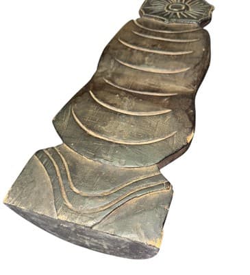 Vintage 18-Inch Thai Buddha Statue Hand-Carved Wood Anjali Mudra Mid Century - Thumbnail 10