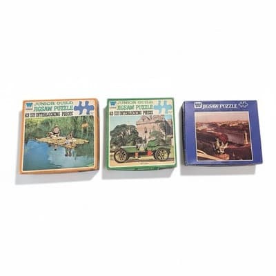 Vintage Whitman Puzzle Lot Junior Guild 63pc x2 Deluxe Guild Paris 500pc - Image 1