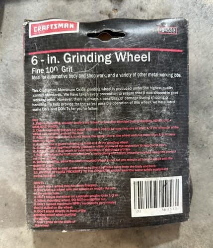 NOS Craftsman Grinding Wheel 6 in 964533 Fine 100 Grit - Thumbnail 2