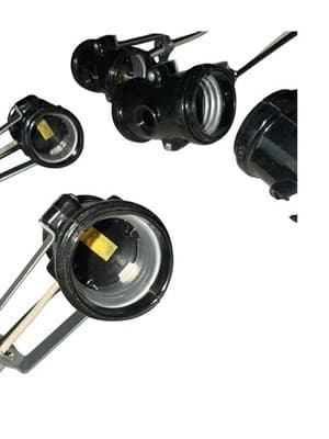 5 Vintage Leviton Bakelite Twin Light Sockets With Lead Wires - Thumbnail 7