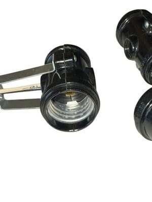 5 Vintage Leviton Bakelite Twin Light Sockets With Lead Wires - Thumbnail 8