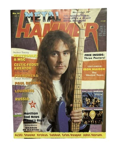 Iron Maiden Rare Official Original 1988 Steve Harris Maiden on Cover Magazine - Image 1