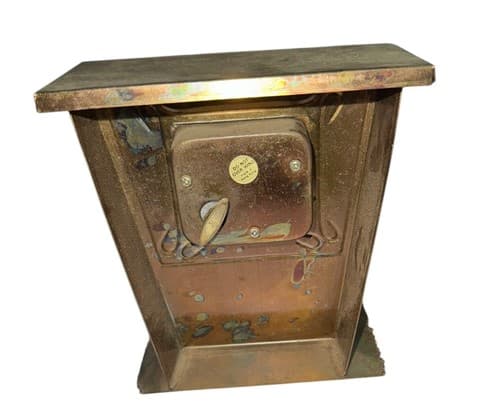 Antique Oxidized Copper Mechanical Music Box with Figure - Thumbnail 3