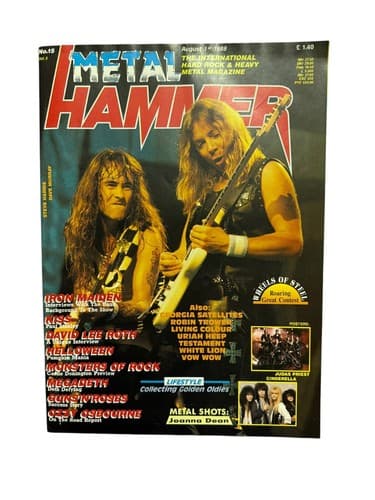 Metal Hammer Magazine August 1 1988 Iron Maiden Kiss Guns N Roses King Diamond - Image 1