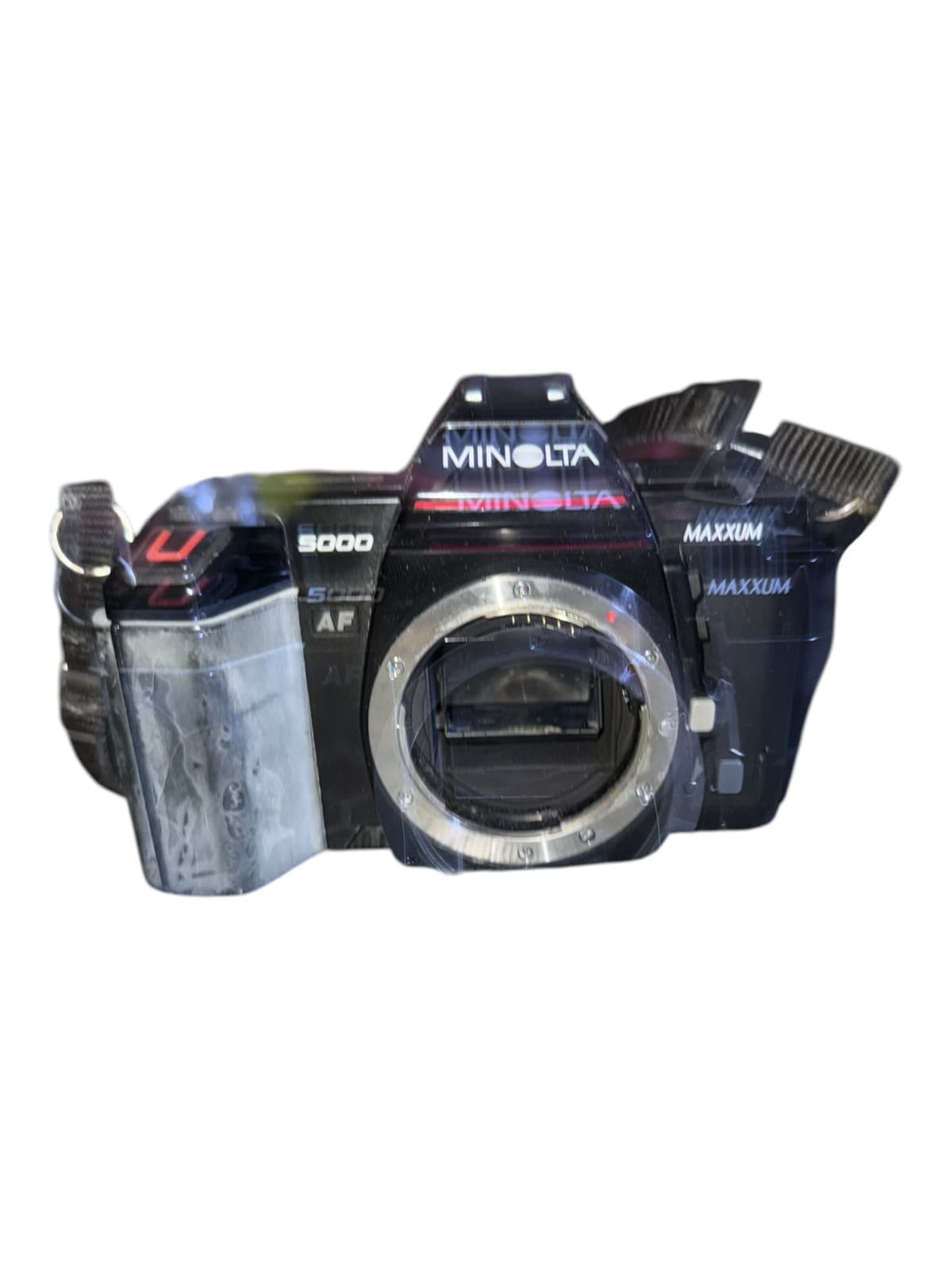 Vintage Minolta Maxxum 5000 AF 35mm Autofocus SLR Film Camera Black w/strap - Image 1
