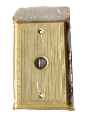 Vintage National Meritline 92181 Ivory 1-Gang Telephone Wall Plate NOS Box 25 - Thumbnail 3
