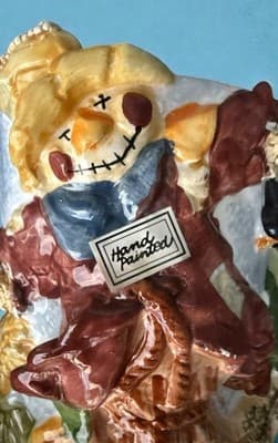 Vintage Scarecrow Harvest Mug 3D Hand Painted Fall Pumpkin Corn Cup - Thumbnail 2