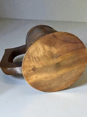 Vintage Wooden Beer Mug Granny Philippines Hand Carved Souvenir Tankard - Thumbnail 5