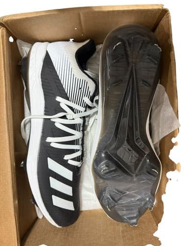 Adidas Afterburner 6 Low Baseball Cleats Black White DB3433 SIZE 13 - Thumbnail 3