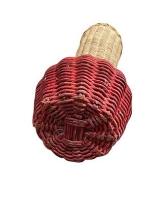 Large Vintage Woven Wicker Floor Vase / Umbrella Stand - Thumbnail 3