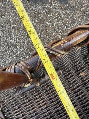 Vintage Dark Split Well Market Basket Primitive Farmhouse Double Handle - Thumbnail 13