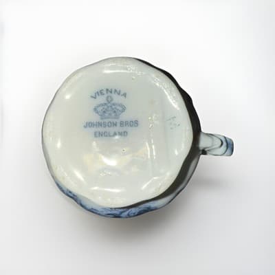 VTG Antique Johnson Brothers England VIENNA BLUE Transferware Creamer Cup Mug - Thumbnail 6
