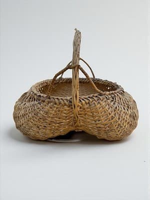 Vintage Large Buttocks Split Well Basket 22” Rustic Farm Market Handle - Thumbnail 2