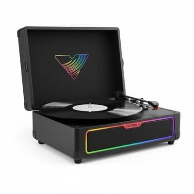 Victrola Journey Glow Illuminated Suitcase Record Player - Thumbnail 3