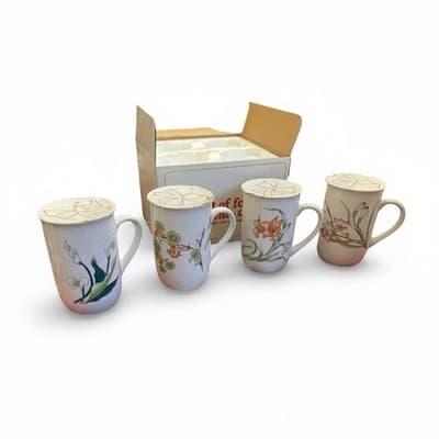 Vintage Designer Mug Set of 4 NEW Sealed Boxed Almar Korea - Image 1