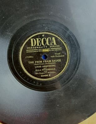 DECCA Record 78 rpm 23496 Ella Fitzgerald & Louis Armstrong You Won't Satisfied - Thumbnail 3