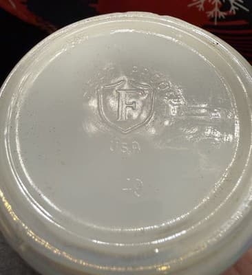 Vintage White Federal Glass Moonglow Aurora Iridescent Stacking D Handle Mug - Thumbnail 6