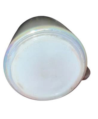 Vintage White Federal Glass Moonglow Aurora Iridescent Stacking D Handle Mug - Thumbnail 4