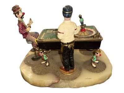Ron Lee Signed ‘92 “My Last Chip” Casino Roulette Clown Figurine 255/3500 - Thumbnail 6