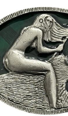 RARE Vintage 1978 Instyle Belt Buckle Nude Woman Panther Lion USA No 1141 - Thumbnail 9