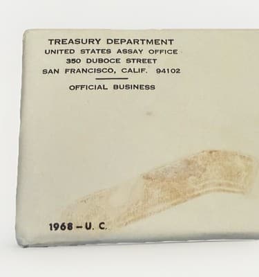 10 COINS US MINT SET 1968 P D S in Envelope Uncirculated Rare Sealed Unopened - Thumbnail 3