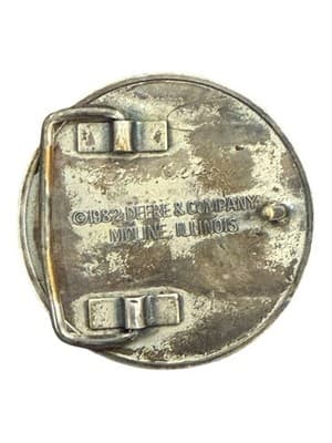 Vintage 1982 John Deere Tractors Maco Bronze, .999 Silver Plated Belt Buckle - Thumbnail 3