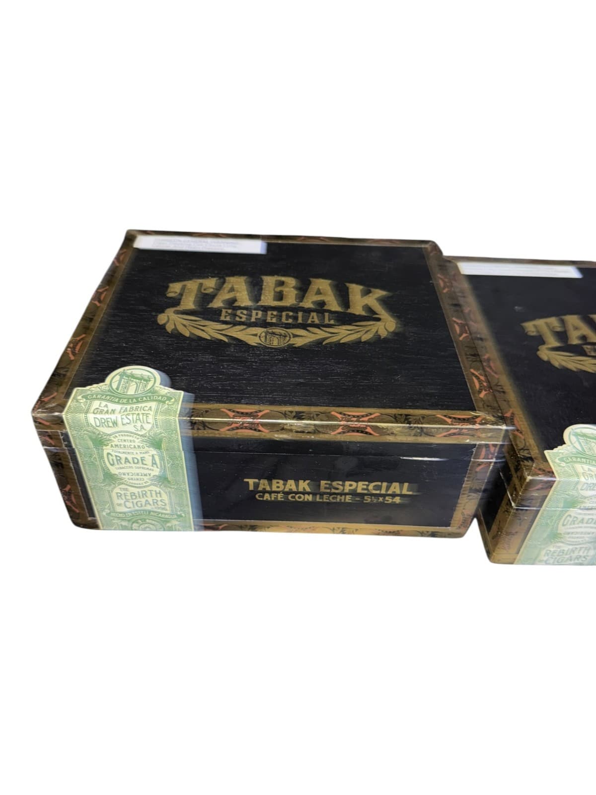 Lot of2 Tabak Especial Café Con Leche 51/2x54/Gordito Negra 6x60 Empty Cigar Box - Thumbnail 3
