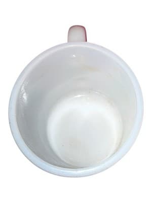 Vintage Fire-King Milk Glass Green Floral Coffee Mug Oven Proof USA - Thumbnail 4