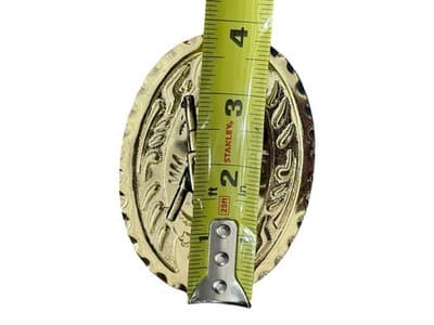Vintage Western Belt Buckle Brass Oval Crossed Pistols Cowboy Rodeo Style - Thumbnail 4