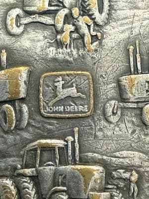Vintage 1982 John Deere Tractors Maco Bronze, .999 Silver Plated Belt Buckle - Thumbnail 2