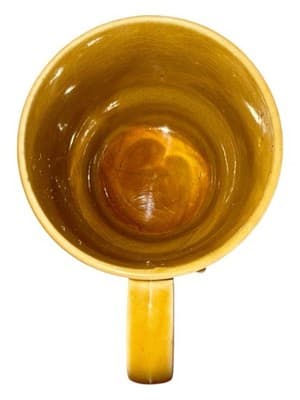 Vintage Japan 1970s Harvest Gold Brown Glazed Ceramic Daisy Stackable Coffee Cup - Thumbnail 7