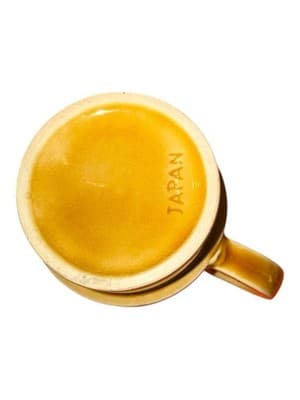 Vintage Japan 1970s Harvest Gold Brown Glazed Ceramic Daisy Stackable Coffee Cup - Thumbnail 6