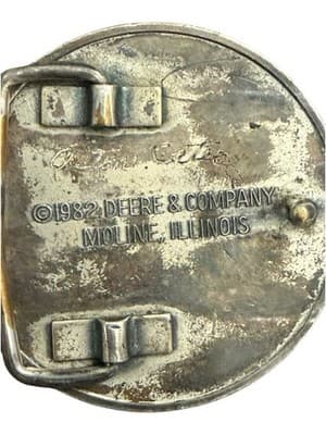 Vintage 1982 John Deere Tractors Maco Bronze, .999 Silver Plated Belt Buckle - Thumbnail 4