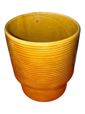 Vintage Japan 1970s Harvest Gold Brown Glazed Ceramic Daisy Stackable Coffee Cup - Thumbnail 4