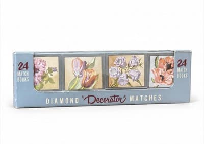 Vintage Diamond Decorator Matches 24 Matchbooks Floral Box Set New York NOS - Image 1