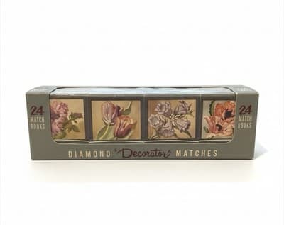 Vintage Diamond Decorator Matches 24 Matchbooks Floral Box Set New York NOS - Thumbnail 2