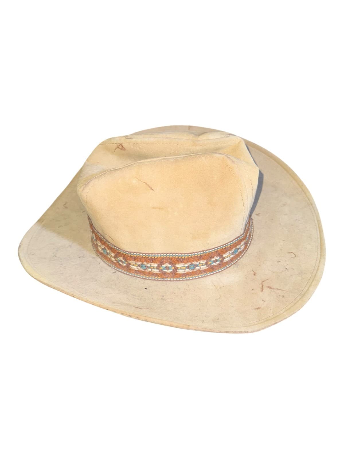 Vintage Pepsi Cola Cowboy Hat Medium Beige Western Boho Feather - Thumbnail 5
