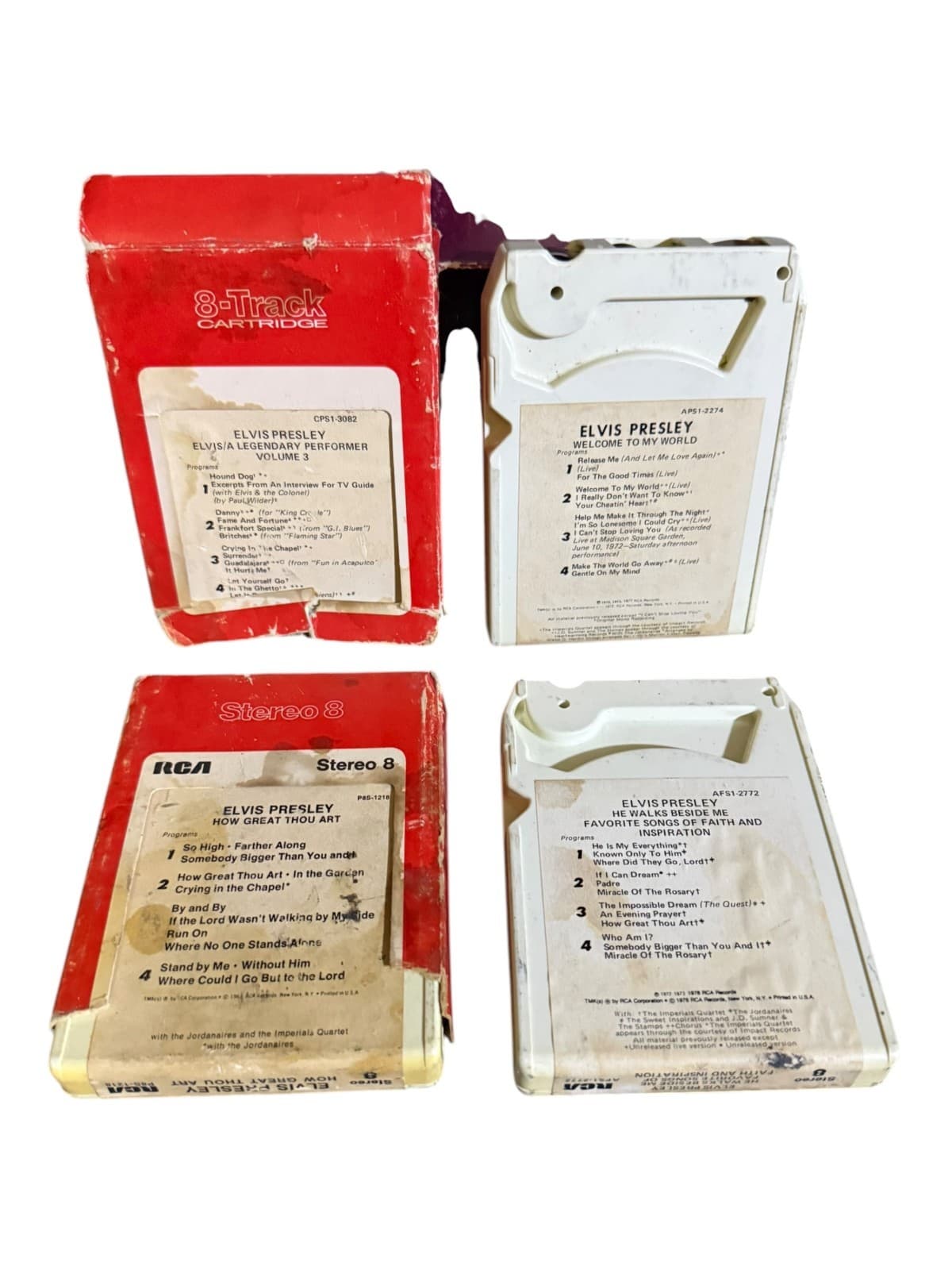 Lot of 4 Vintage 8-Track Cartridges Elvis Volume 3, Welcome to My World, How Gre - Thumbnail 2