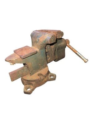 Vintage Taiwan Bench Vise Swivel Base Anvil Pipe Jaws Heavy Cast Iron - Thumbnail 6