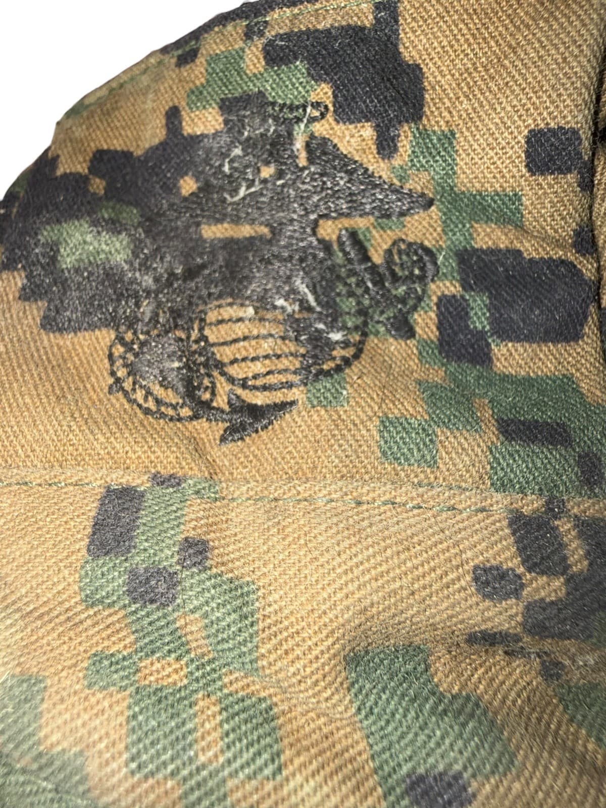 Vintage USMC Cover Garrison Marpat Woodland Camo Marine Corps Hat Cap Small - Thumbnail 3