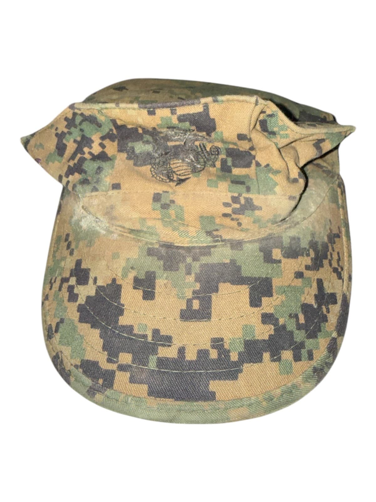Vintage USMC Cover Garrison Marpat Woodland Camo Marine Corps Hat Cap Small - Image 1