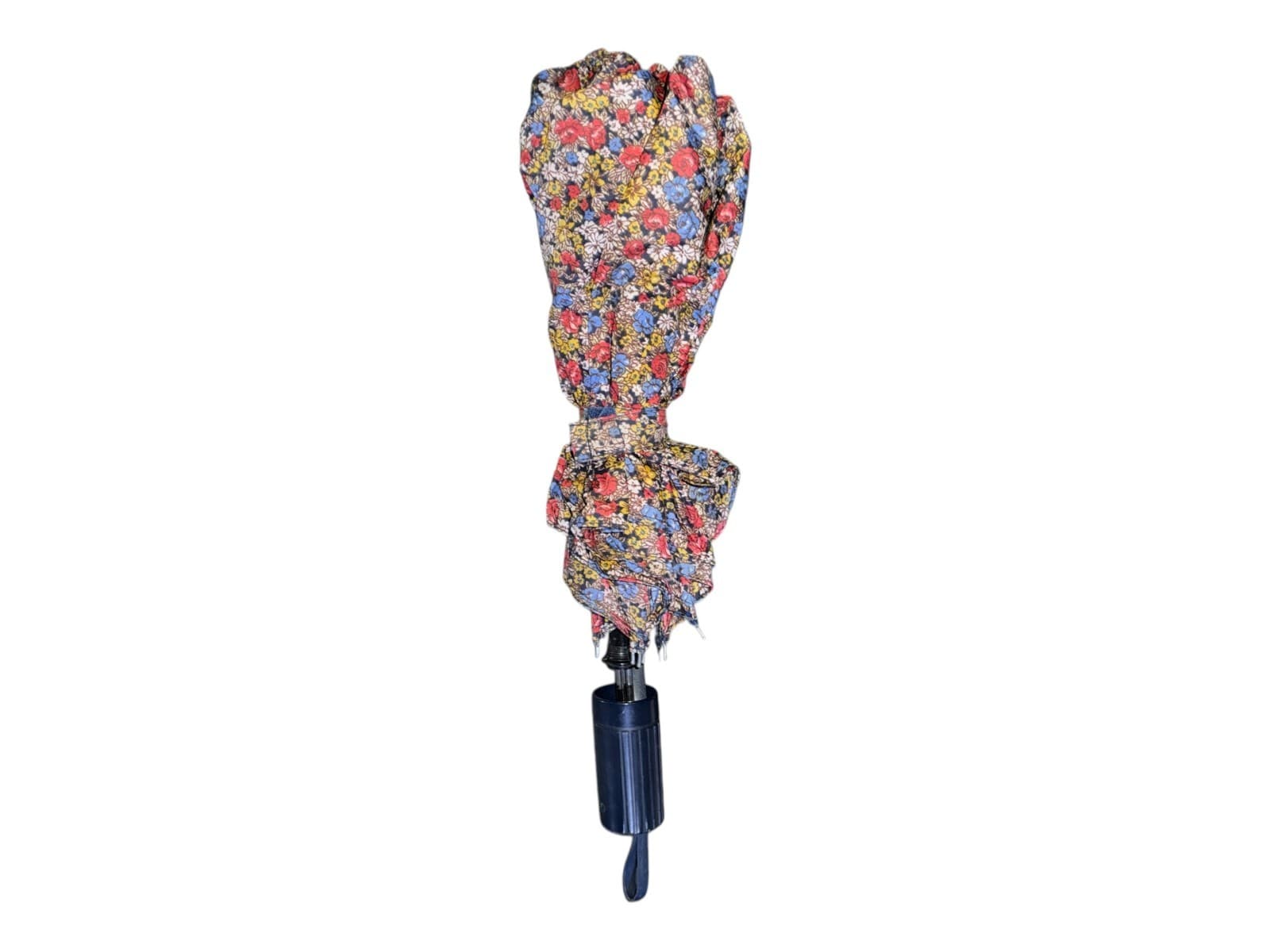Vintage Floral Compact Umbrella Multicolor Rose Print Foldable - Image 1