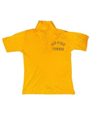 Vintage SLO High Tennis Yellow Mesh Polo Shirt - Retro Athletic Wear - Image 1