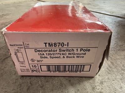 10 TM870I Legrand-Pass & Seymour Radiant Switch 1P 15A 120/277V Iv - Thumbnail 2