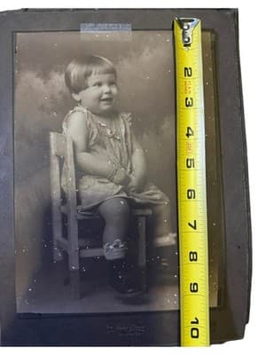 Antique 1920s Child Portrait Photo The Gray Studio Houston TX Mounted - Thumbnail 9