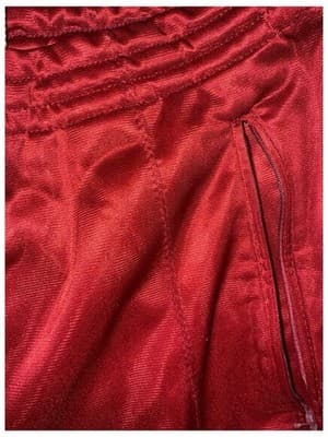 Vintage 1980s Adidas Red Satin Track Pants Retro Joggers with White Stripes - Thumbnail 8