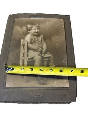 Antique 1920s Child Portrait Photo The Gray Studio Houston TX Mounted - Thumbnail 10