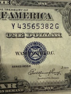 1935E $1 Silver Certificate Consecutive Pair Y43565382G 83G XF - Thumbnail 5
