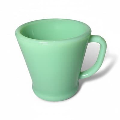 Fire-King Jadeite Green D-Handle Coffee Mug Milk Glass Made in USA - Image 1