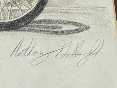 Biker Drawing - Inspired by David Mann’s Ghost Rider - Signed Motorcycle Art - Thumbnail 3